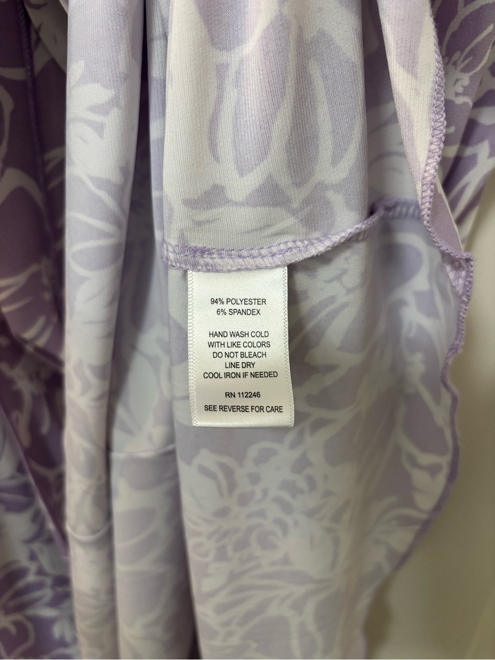 Sami & Jo Lavender Floral Print Puff Sleeve Knee Length Dress, Size XL (w/ flaw) - Picture 8 of 10